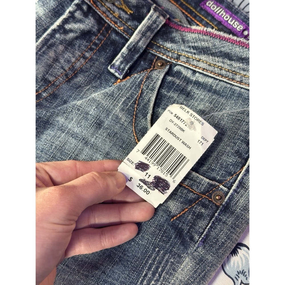 Dollhouse Denim Capri Jeans Stardust Mid-Rise Women's 11 Embroidered (NWT) - Picture 6 of 6